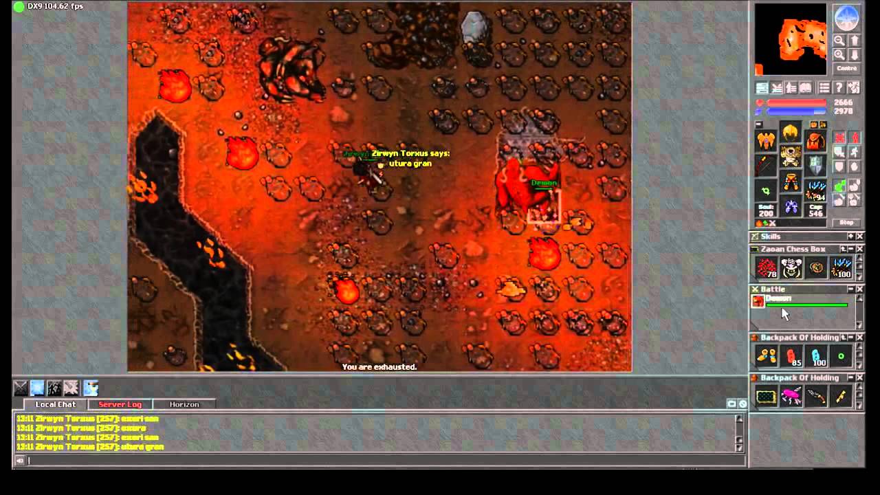 Tibia Demon hunt (Yalahar west spawn) YouTube