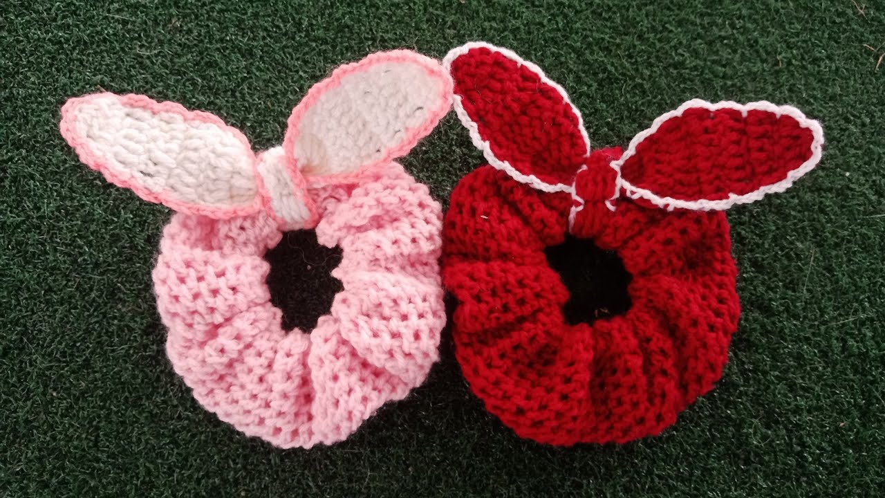 Crochet Hair Scrunchie ယုန္နား႐ွြက္ေလးနဲ႔ ေခါင္းစည္းႀကိဳး ထိုးနည္းေလးကို မွ်ေဝလိုက္ပါတယ္႐ွင္