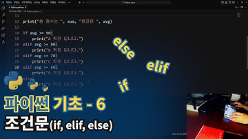 파이썬(Python) 기초 - 조건문(if, elif, else)