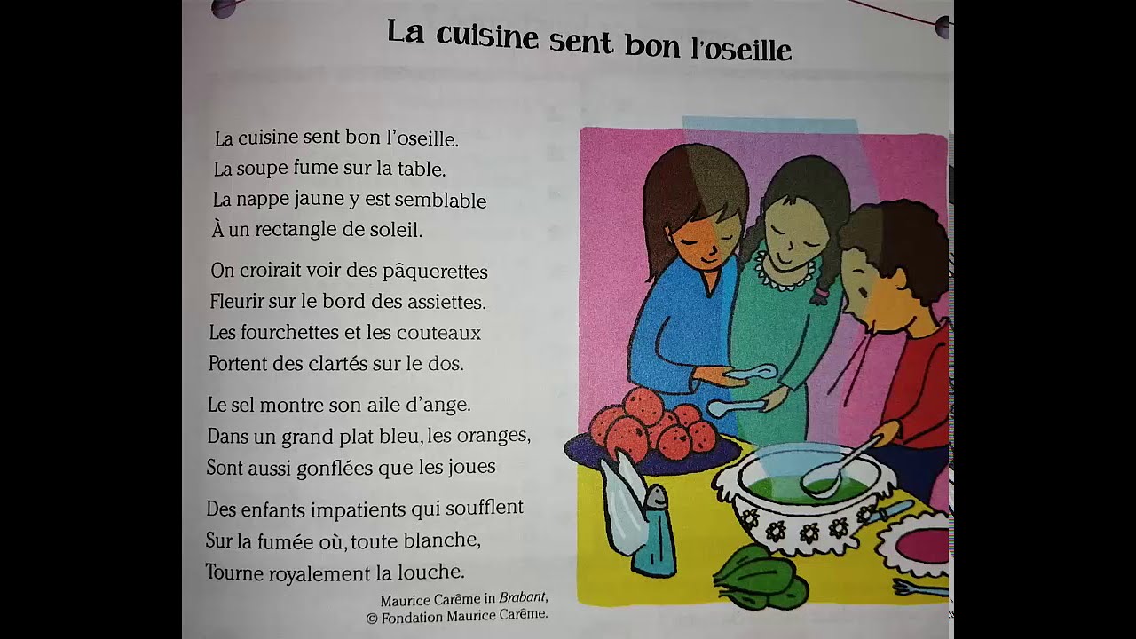 Poème : La cuisine sent bon l'oseille - (Français CE1 - coquelicot