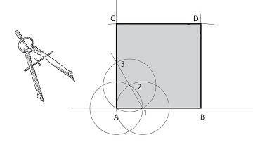 How to draw a Square with compass.