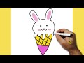 Ice Cream Bunny  How to Draw an Animal Cute Bunny