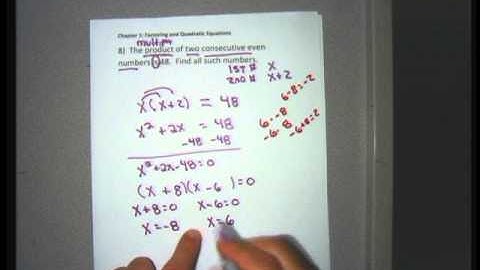 Intermediate Algebra Section 1.9 Applications that involve factoring