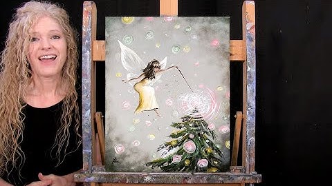 Learn How to Paint "FESTIVE FAIRY" with Acrylic - Paint and Sip at Home - Fun Easy Fantasy Tutorial