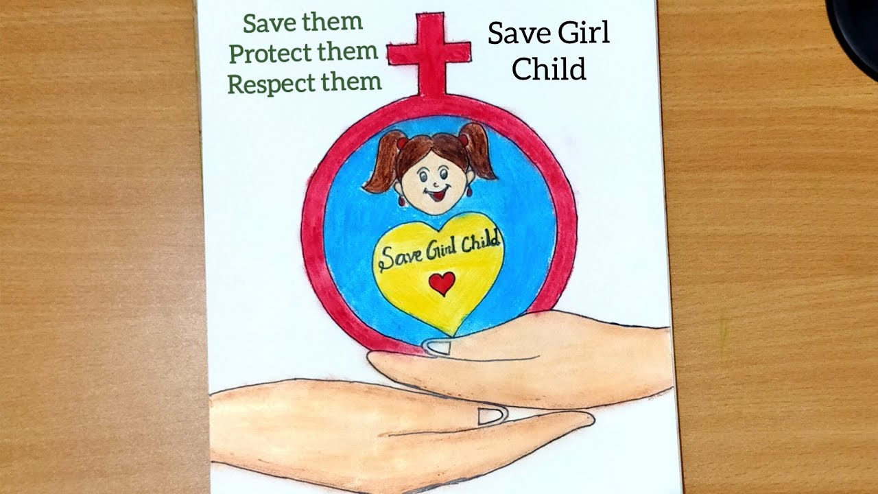 Save girl child Day Drawing 2020 for Kids/Save Girl Child Poster ...