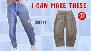 DIY $100 Free People Barrel Jeans Easy | Upcycle My Dream Pinterest Wardrobe