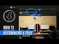 how to recommend a page on facebook with photo 2023