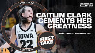 CAITLIN CLARK CEMENTS WHAT GREATNESS IS! - Stephen A. puts EMPHASIS on Iowa's win | First Take