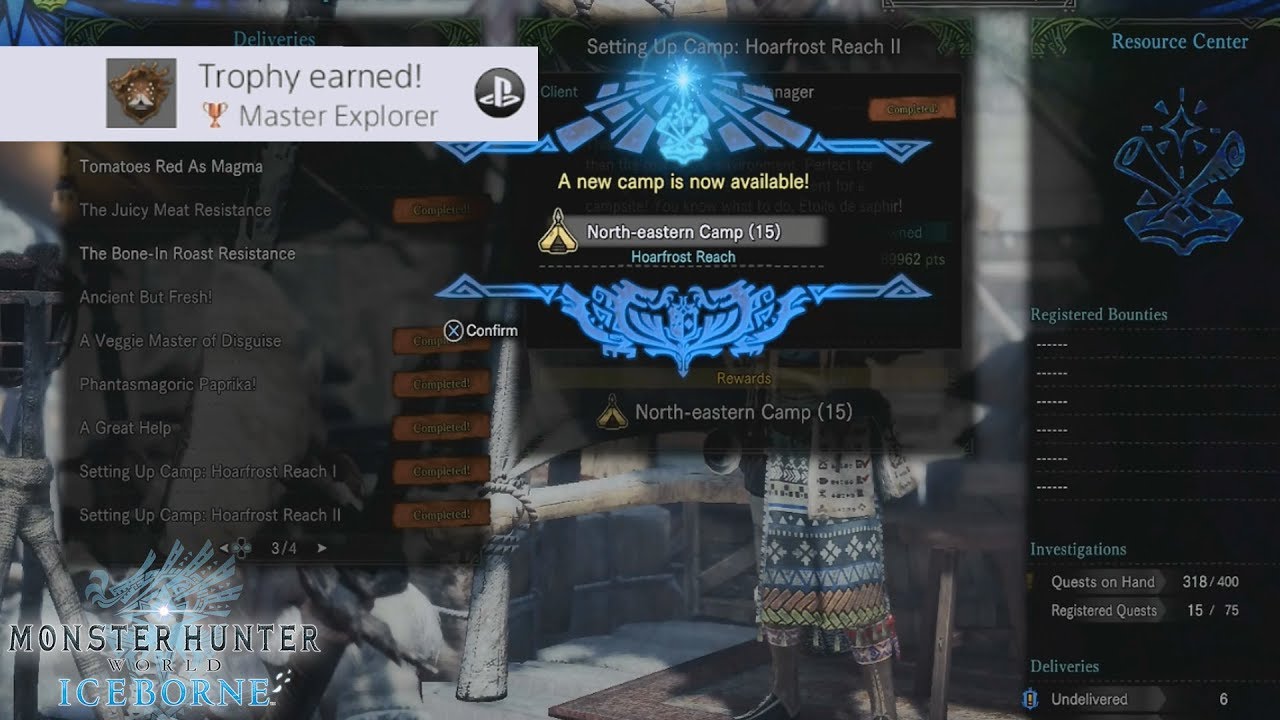 (MHW) Monster Hunter World Iceborne I Master Explorer (All Camp Locations - Hoarfrost Reach)