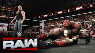 BROCK LESNAR RETURNS and answers Oba Femi Open Challenge - WWE RAW 5/18/26