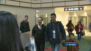 Refugee family arrives at PDX after uncertainty