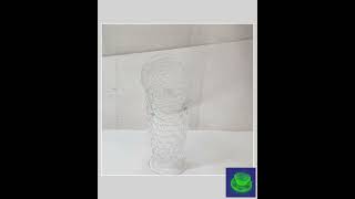 Vintage Clear Cubist Cube Glass Large Footed Glass 6" Tall, 12 oz
