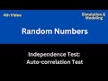 Auto - Correlation Test || Independence Test || Independence Property || Random Numbers!!