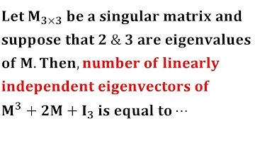 linearly independent eigenvectors Algebraic geometric multiplicity Gate 2015 linear Algebra