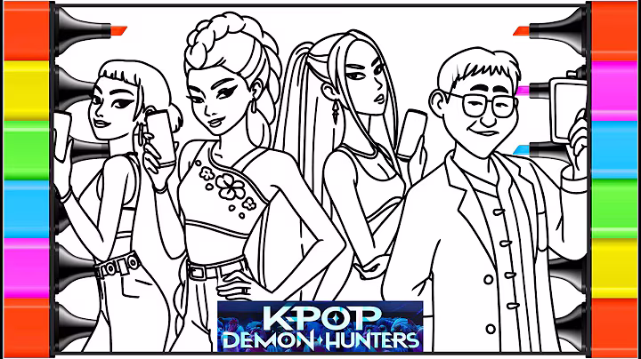 ‘Golden’ Lyric KPop Demon Hunters coloring / Kpop demon hunters lyrics / Rumi, Zoey, Mira try soda
