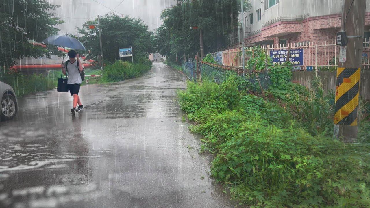 Heavy Rain on Beautiful Remote Area | Rain Walk