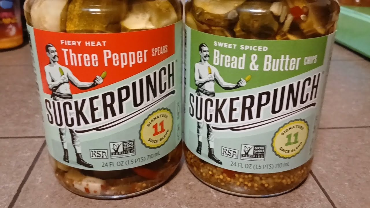 Suckerpunch Pickles: Fiery Heat Three Pepper Spears & Sweet Spiced Bread & Butter Chips