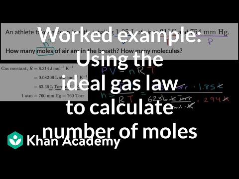 Worked example: Using the ideal gas law to calculate number of moles | AP Chemistry | Khan Academy