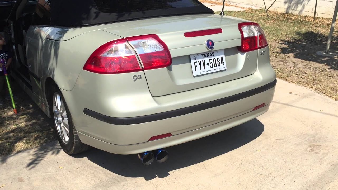 Saab 9-3 2.0 Straight pipe exhaust sound - YouTube