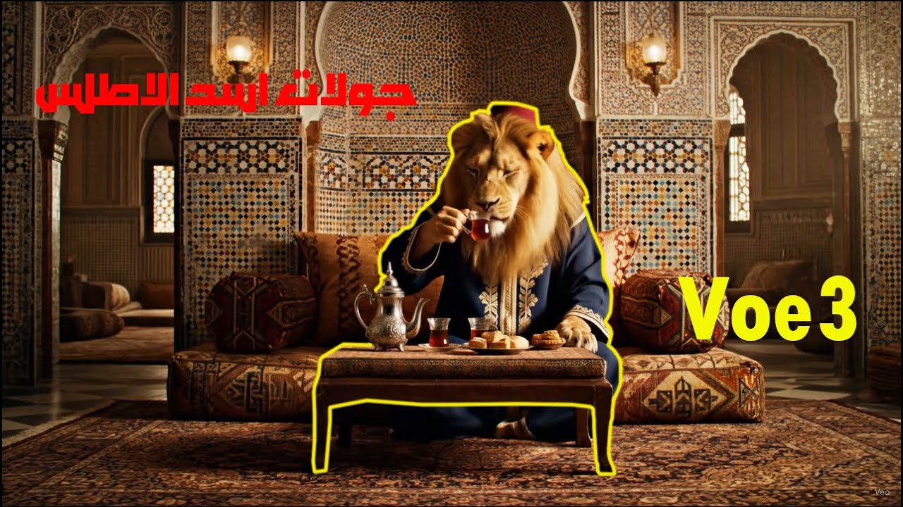 الاسد المغربي وتقافة المغربية الأصيلة في هذا الفيديو من صنع دكاء الاصطناعي ـ Voe3