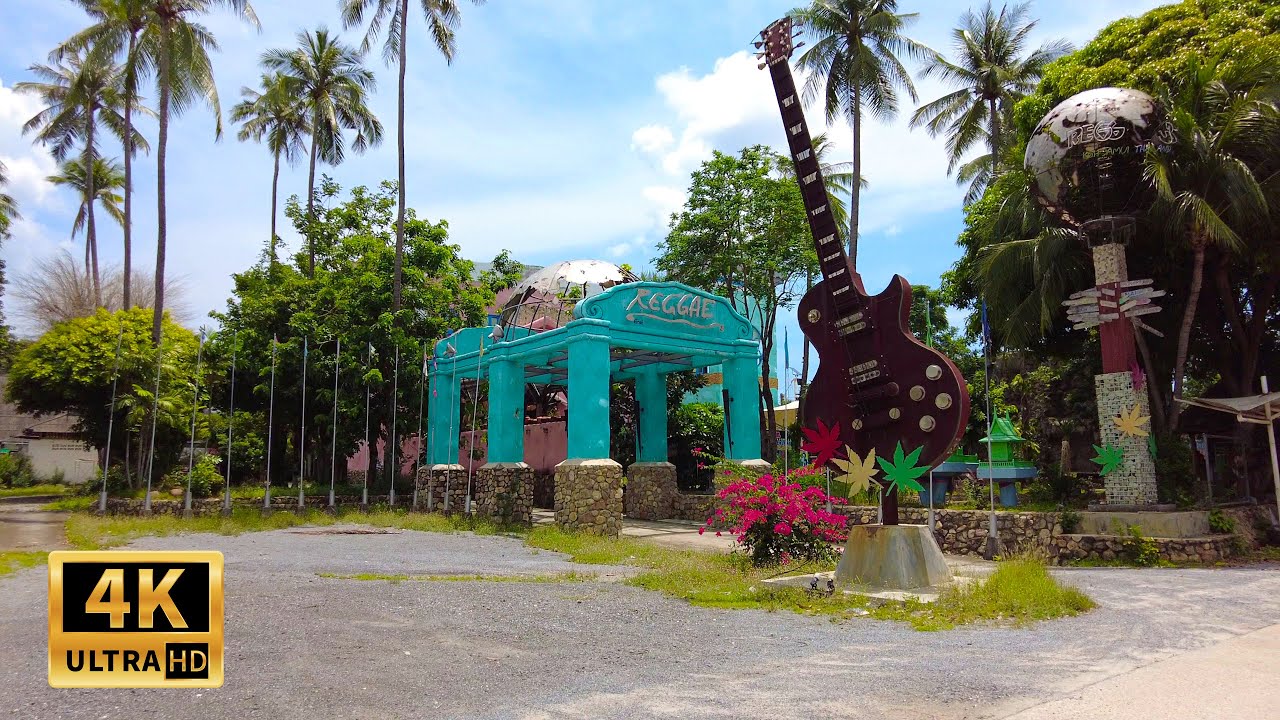 4K Walking tour to Reggae Pub Chaweng Koh Samui - Virtual walking tour | Streets of Thailand