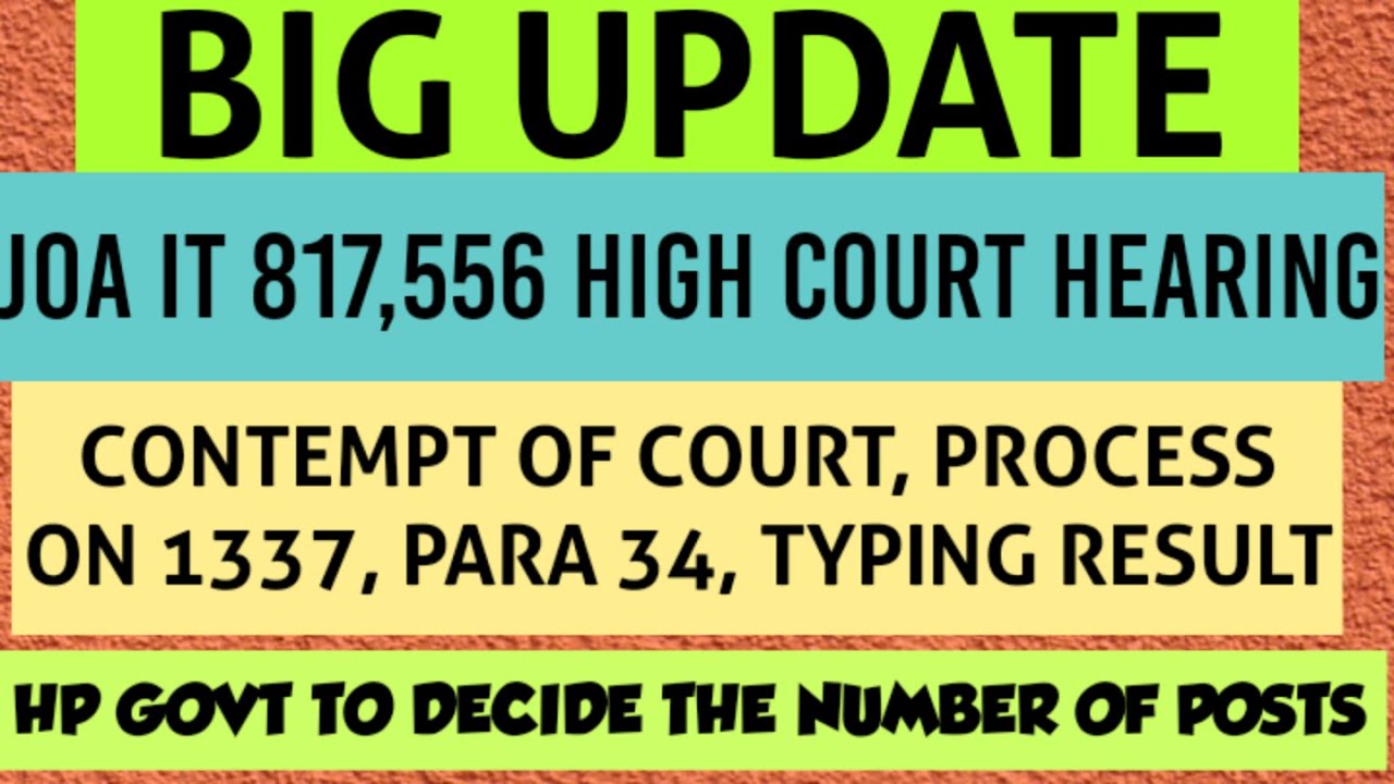 JOA IT 817,556 HIGH COURT HEARING 17TH JUNE UPDATE