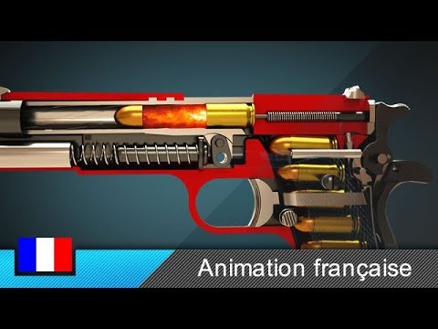 Comment fonctionne une arme de poing (Colt 1911) ? (Animation)