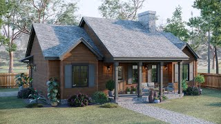 43'x26' (13x8m) Gorgeous 3-Bedroom Cozy Cottage House | Small House Design With Floor Plan