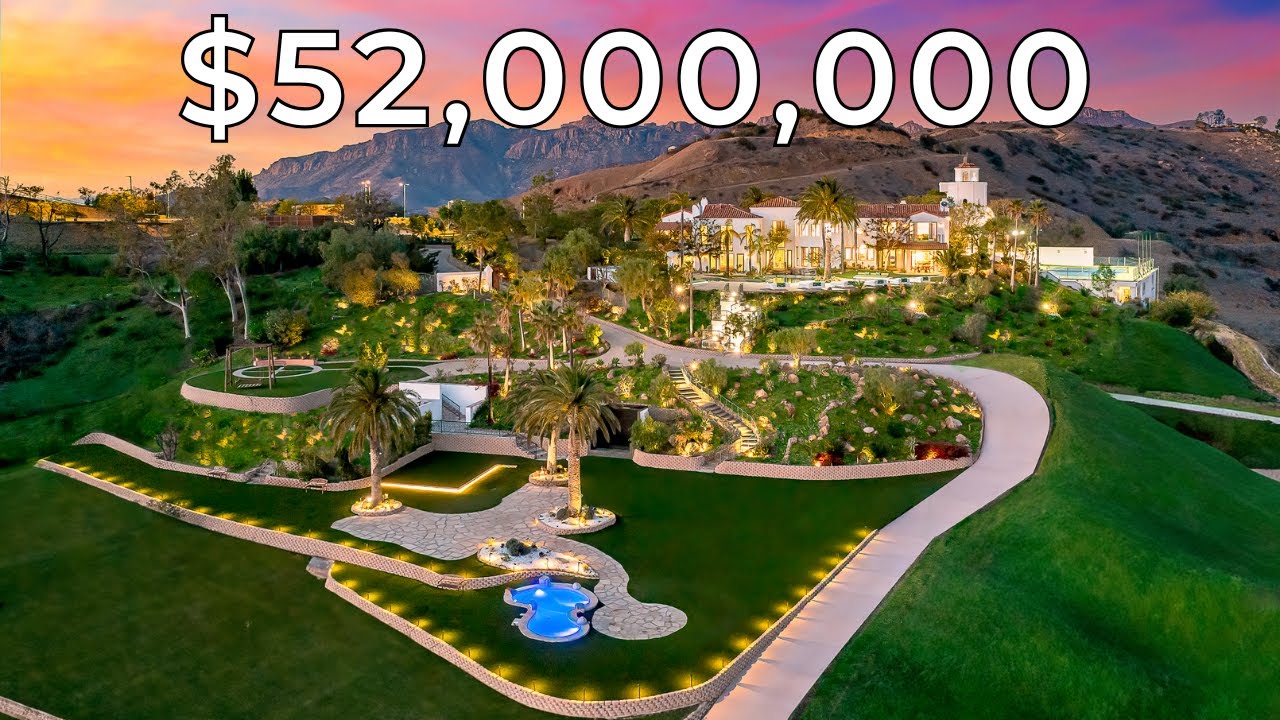 Inside a $52,000,000 Malibu MEGA Mansion with a Tennis Court & Watch Tower!