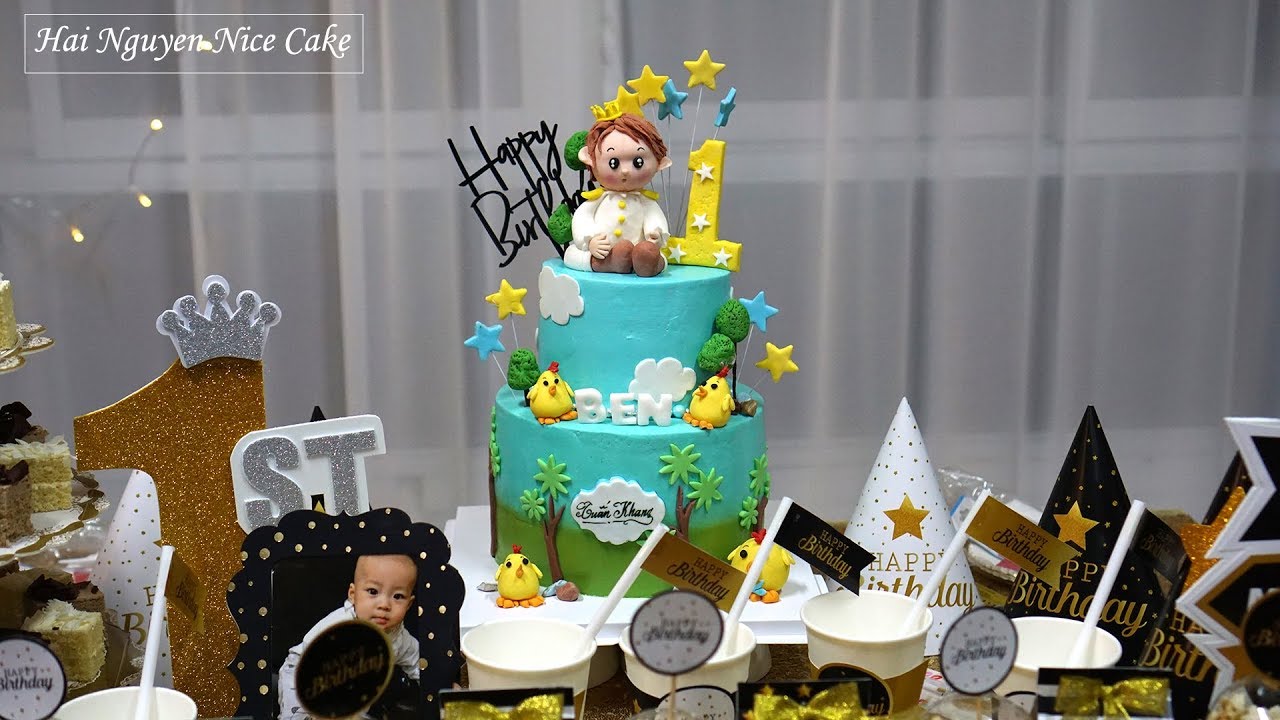 Bánh Sinh Nhật Hai Tầng Cho Bé Trai - Decorating Two Tier Cake For Boy