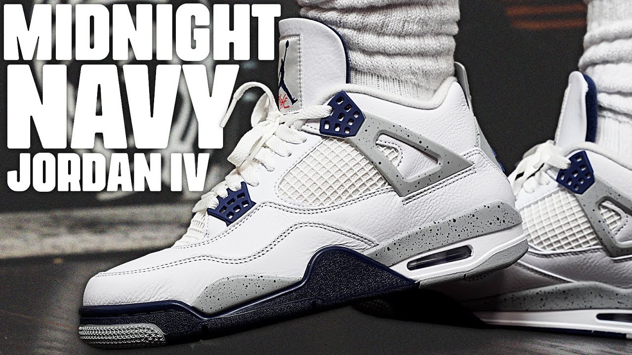 Air Jordan 4 Midnight Navy Replica Review plus On Feet 