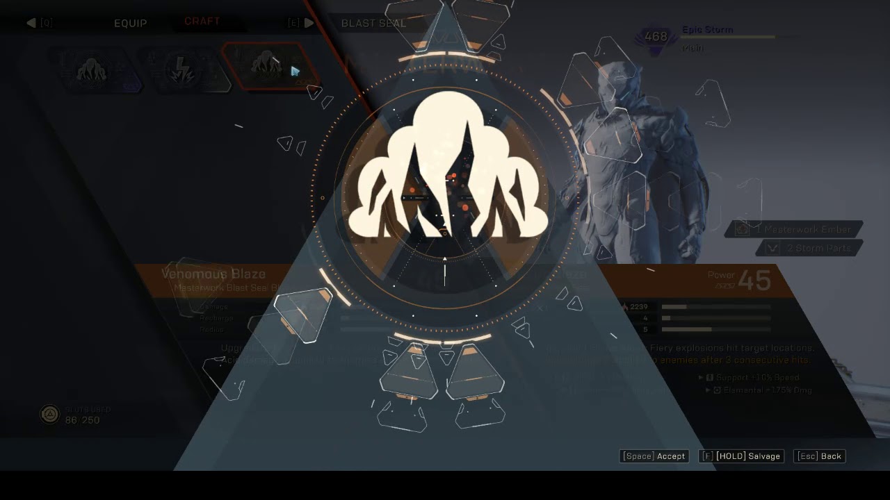 anthem - masterwork crafting flame burst