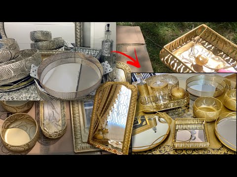صباغة الأواني من لون فضي إلى لون ذهبي بطريقة سهلة و سريعة و بإمكانكم تغيير عدة أشياء في منزلكم