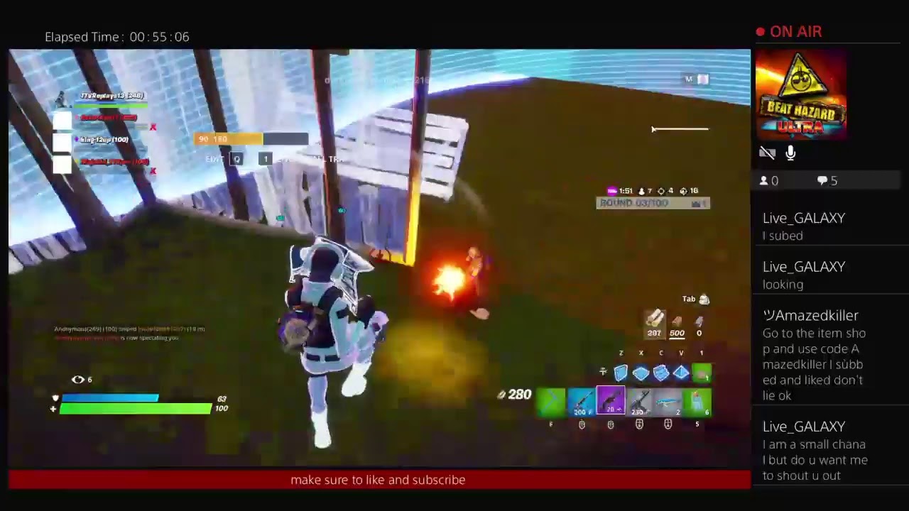 Fortnite live stream playing with subs (road to 100 subs) - YouTube