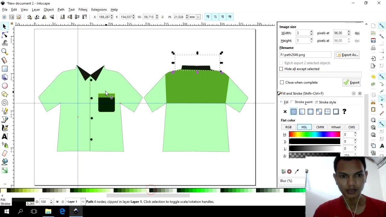  Desain  kemeja  dengan cepat di Inkscape  YouTube