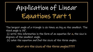 Application of Linear equation Part 1 (Algebra)