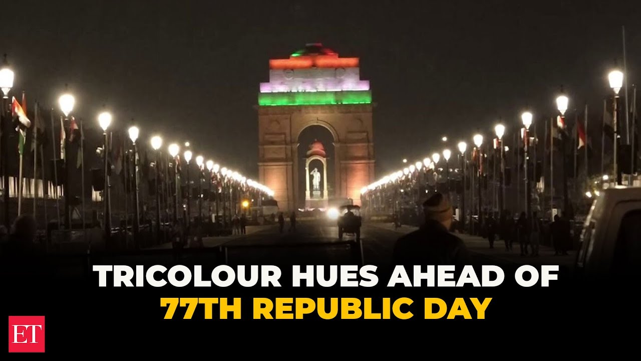 Iconic landmarks in Delhi glow in tricolour hues ahead of 77th Republic Day