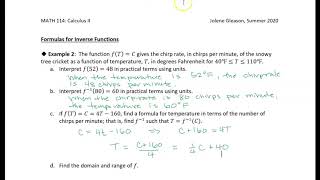 1.3-1.5 Inverse Functions: Example 2