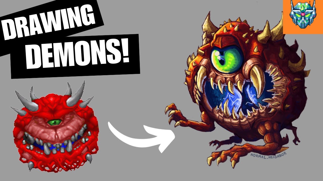 Drawing DOOM Eternal Demons