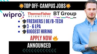 🔥 Wipro, BT Group & Thermo Fisher Hiring Freshers 2025 | Kolkata Jobs + Work From Home | Apply Now 🚀 screenshot 1