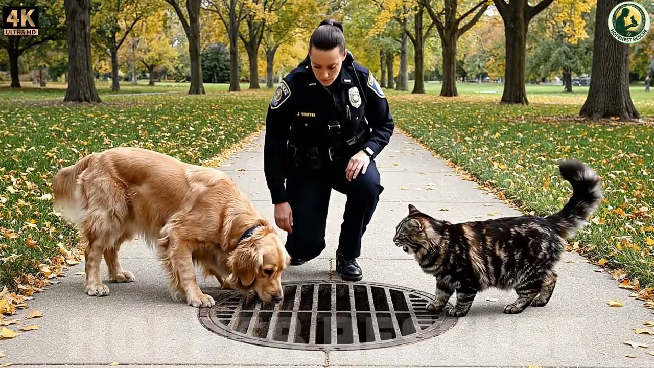 Собака-герой просит людей о помощи и доброте — спасение крошечного котенка, застрявшего в ливневой