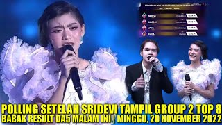 POLLING SEMENTARA DA5 SRIDEVI PRABUMULIH TAMPIL GROUP 2 RESULT TOP 8 MALAM INI