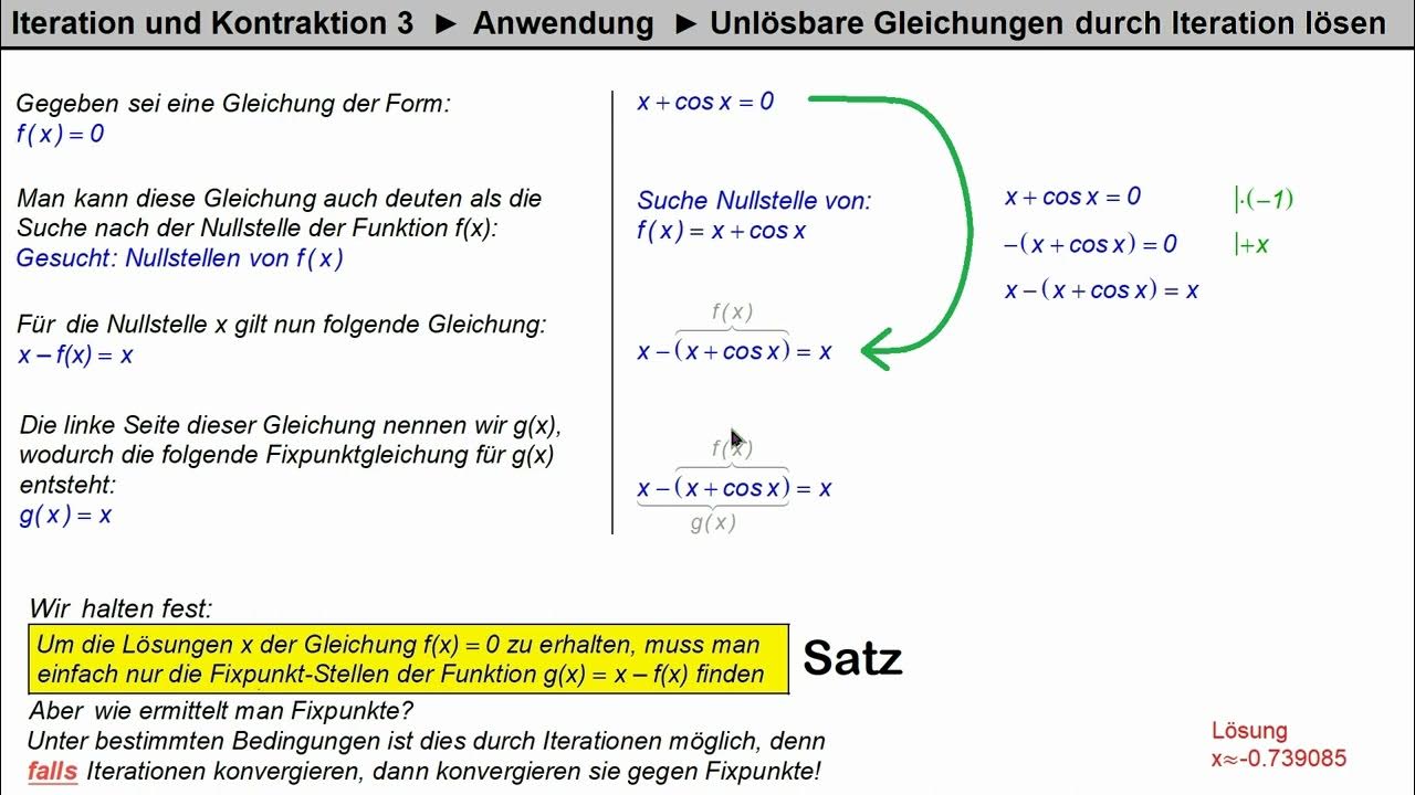 Iteration 3 gleichungen l sen durch iteration und ausblick auf den