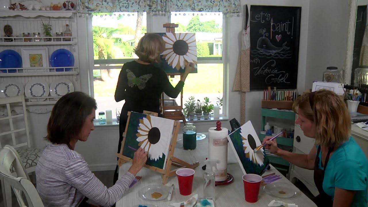 Yellow Gerber Daisy Painting Lesson BY VICTORIA GOBEL