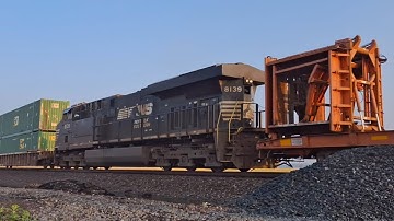 06/08/25 - NS 224 with an MOW train in tow at Hoffman, Illinois