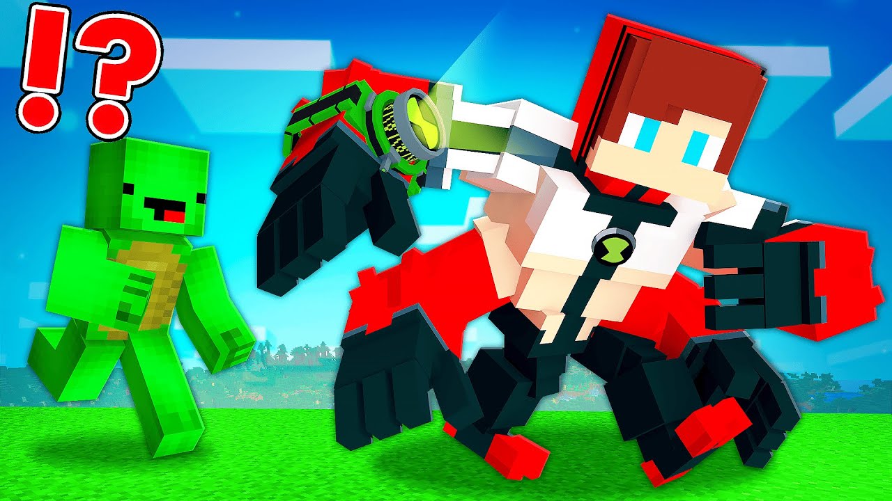 BEN 10 Speedrunner vs Hunter in Minecraft - Maizen JJ and Mikey