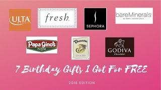 Birthday Haul 2018 / 7 FREE Makeup & Foodie Items I Received