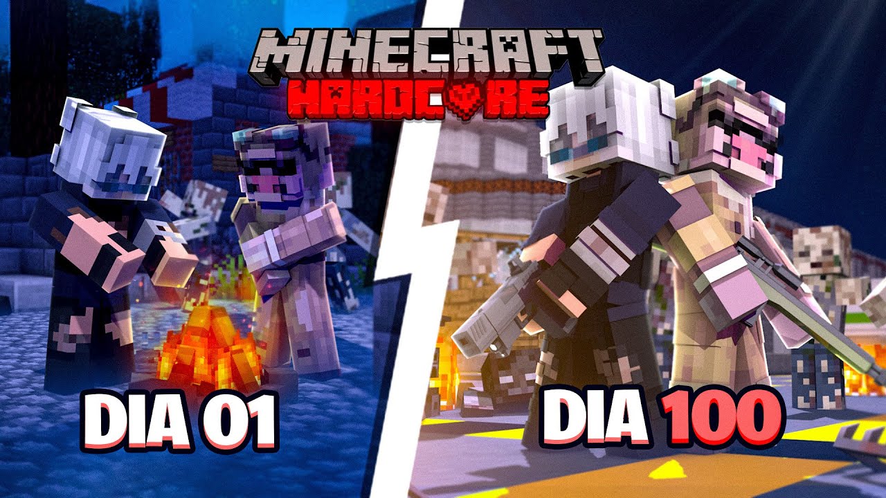 Sobrevivi 100 dias em um APOCALIPSE ZUMBI NO MINECRAFT HARDCORE