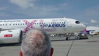 Parachutist And A321Xlr Qr-Code Livery At Le Bourget 54Th Paris Airshow