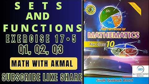 Exercise 17.5 Question 1,2,3 chapter 17 Matric New mathematics book set and functions #karachi_board